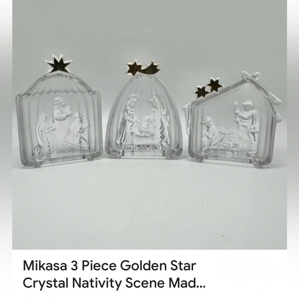 Glass Nativity Scene Candle Holder by Mishka